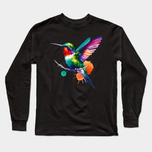 Watercolor Hummingbird Long Sleeve T-Shirt